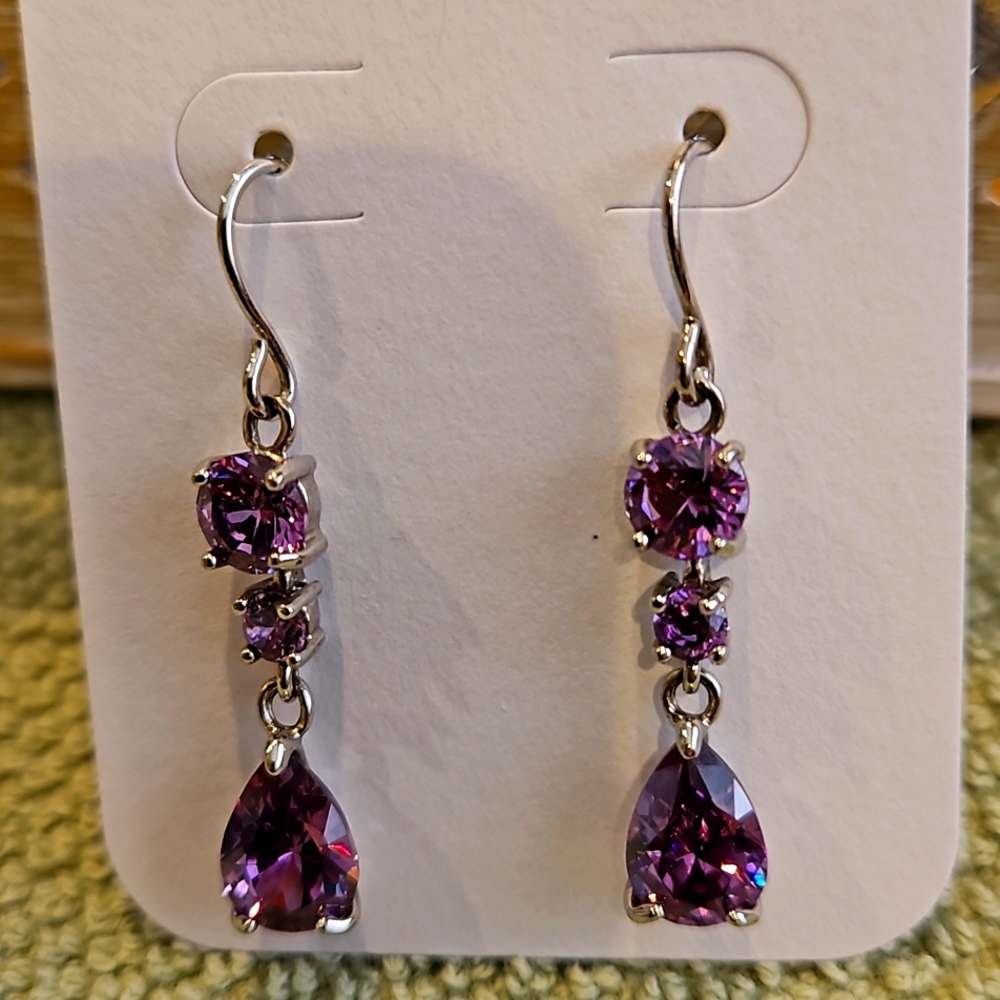 Amethyst drop earrings
